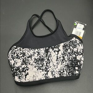 Nike Black & White Split-Print Racerback Sports Bra
